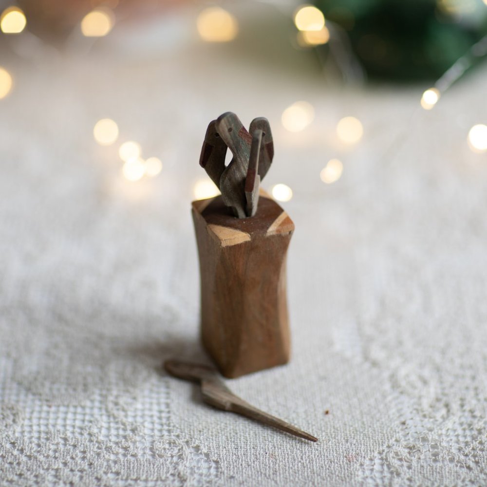 handmade wood sticks for tapas / cheese